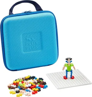 Plus Plus Building Set with Travel Case, 3D Open Ended Stem Toy for Kids, 100 Mini Interlocking Pieces, 1 Baseplate - Basic Mix