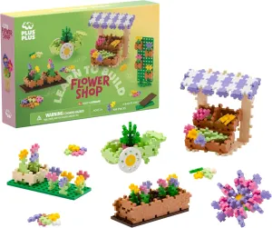 PLUS PLUS Learn to Build Set, Interlocking Mini Building Blocks, 3D Puzzle Construction Stem Toy for Kids - Flower Shop Mix, 400 Pieces
