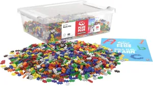 PLUS PLUS Plus-Plus - Open Play Set - 3,600 Piece in Storage Tub - Basic Color Mix - Construction Building Stem Toy, Interlocking Mini Puzzle Blocks for Kids, Assorted, 100