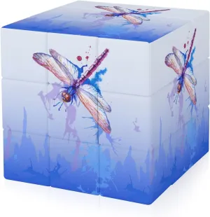 Purple Watercolor Dragonfly Adults 3x3x3 Color-Matching Smooth Fully Printed Cube Gift