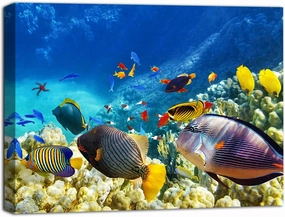 Purple Verbena Blue Sea Ocean Fishes Colorful Fish Coral Ocean Underwater World Seascape 500 Piece Jigsaw Puzzle for Adults Handcrafted Tooling