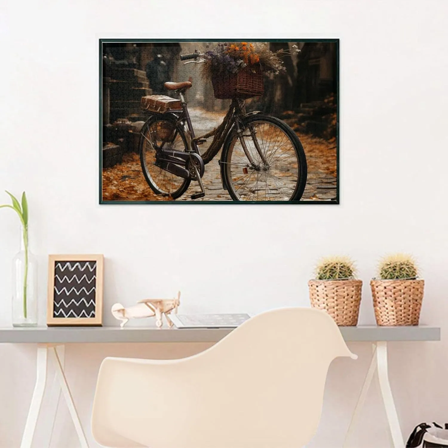 Puzzles 1000 Pieces Personalized Jigsaw Puzzles Bicycle Photo Puzzle Challenging Picture Puzzle for Adults Personaliz Jigsaw with Storage Bag (29.5" x 19.7")