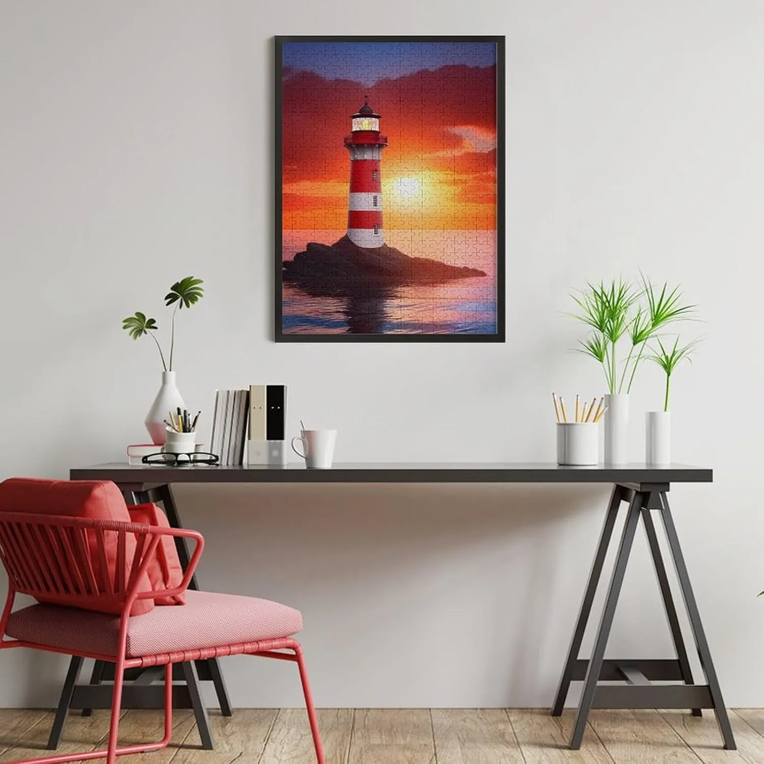 Puzzles for Adults 500 Pieces - Landscape Lighthouse with Sunset Best Challenging Puzzles for Cognitive Workout - Safe Eco-Friendly - Most Popular Leisure Activities