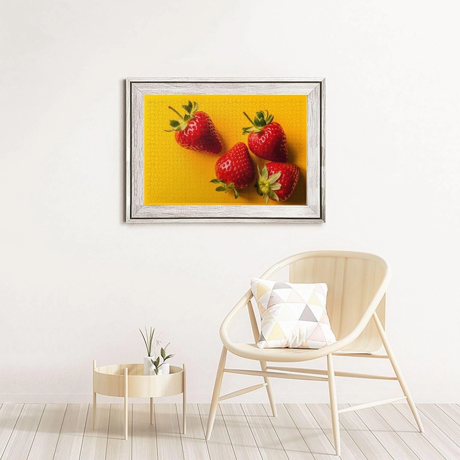 Puzzles 1000 Pieces Personalized Jigsaw Puzzles Strawberries with Yellow Photo Puzzle Challenging Picture Puzzle for Adults Personaliz Jigsaw with Storage Bag (29.5" x 19.7")