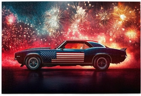 Puzzles for Adults 1000 Pieces, Classic Illustration, Wooden Jigsaw Puzzles, Classic American Race Cars, 1000 Piece Jigsaw Puzzle for Adults Challenging Puzzle Perfect for Game Night