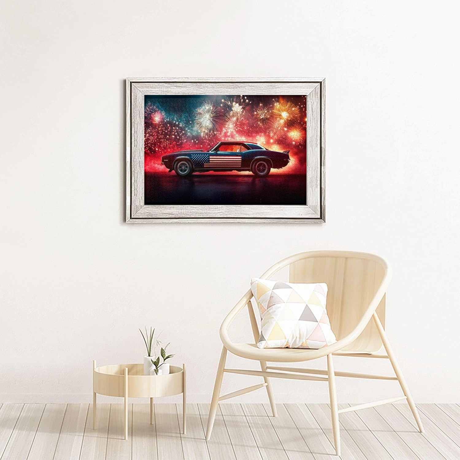Puzzles for Adults 1000 Pieces, Classic Illustration, Wooden Jigsaw Puzzles, Classic American Race Cars, 1000 Piece Jigsaw Puzzle for Adults Challenging Puzzle Perfect for Game Night