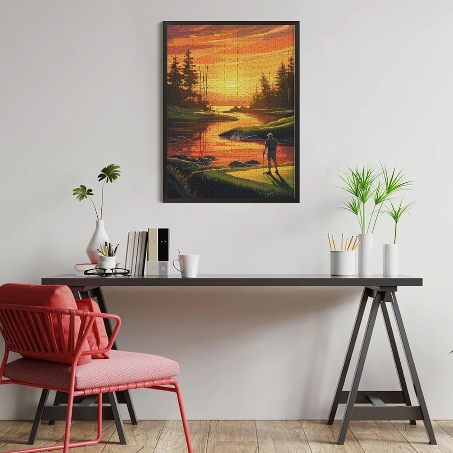 Puzzles for Adults 500 Pieces - Golfer in The Sunset Golf Best Challenging Puzzles for Cognitive Workout - Safe Eco-Friendly - Most Popular Leisure Activities
