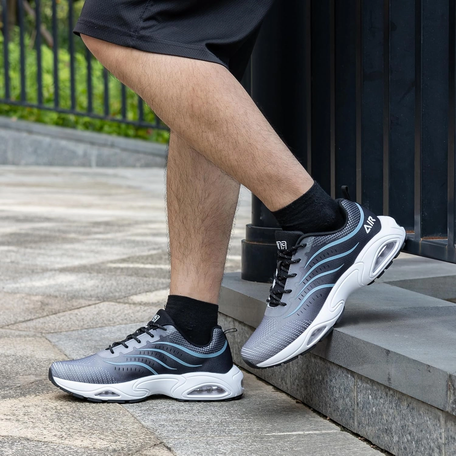 Quseek Mens Running Shoes Athletic Tennis Sneakers Arch Support Non Slip Lightweight Breathable for Gym Jogging Walking Sports Size 7-13