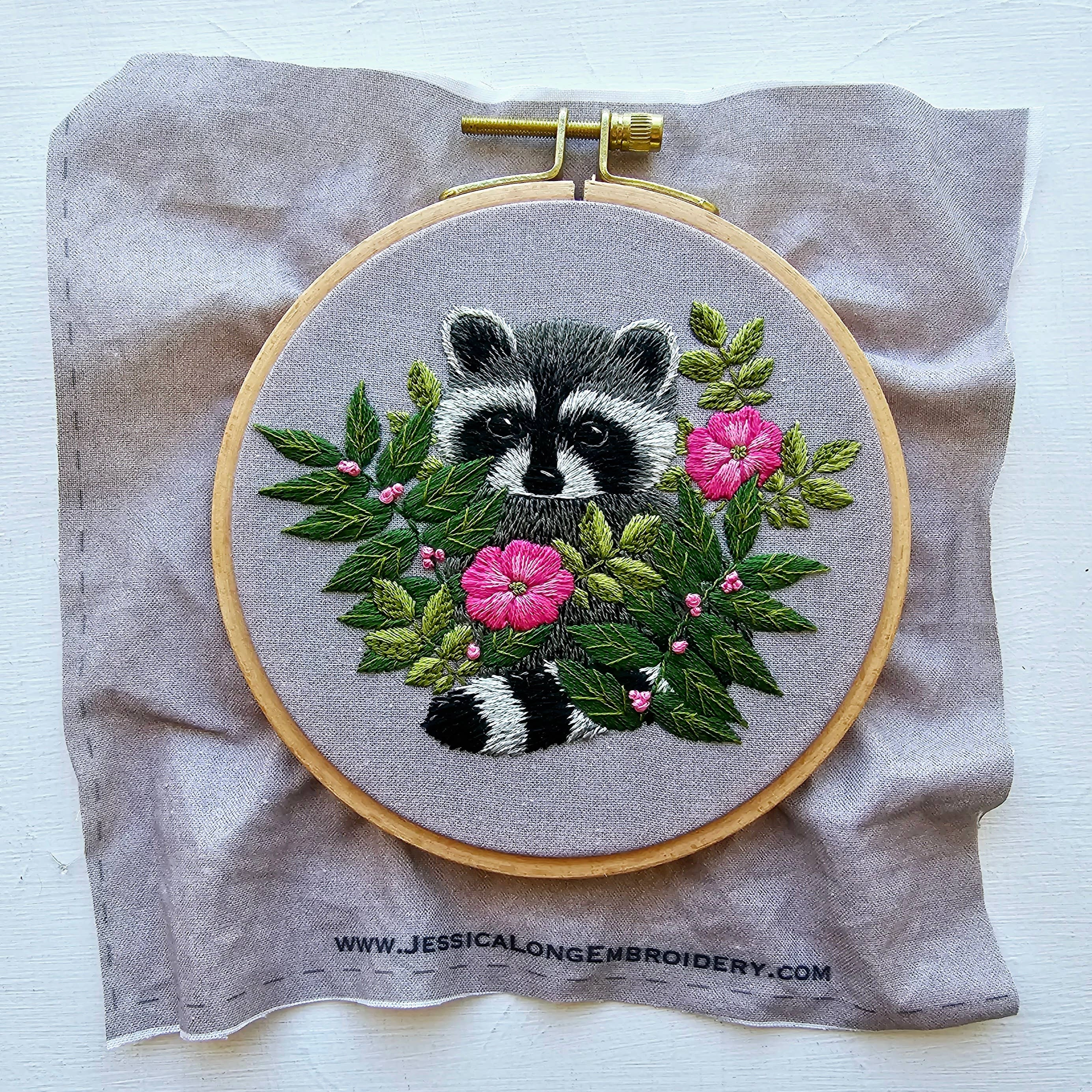 Raccoon Hand Embroidery Kit - Jessica Long