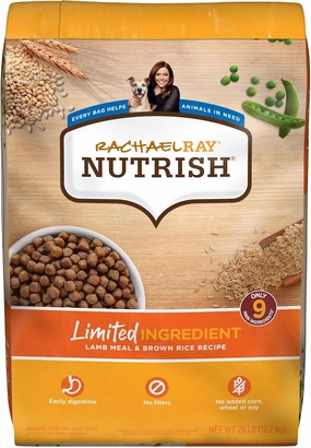 Rachael Ray Nutrish Limited Ingredient Diet Lamb Meal & Brown Rice Recipe, 28 Pounds, 007119000675