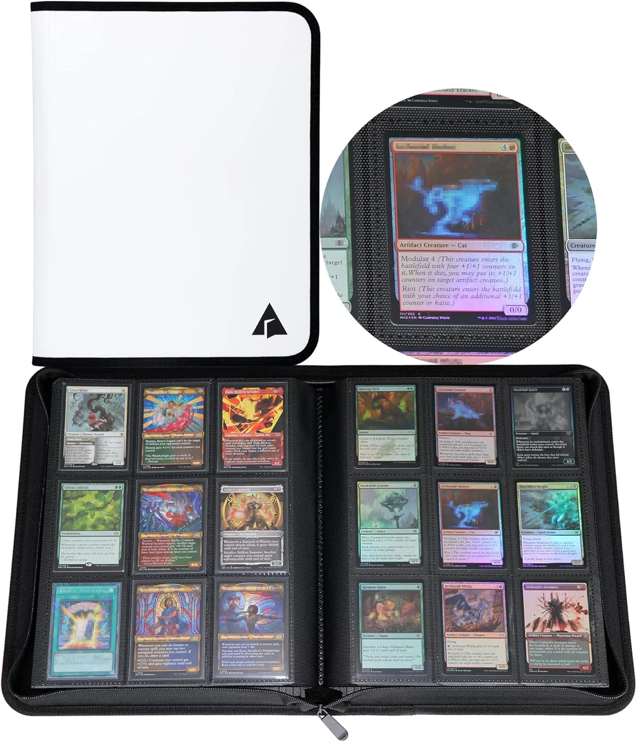 Rayvol 9-Pocket 828 Card Binder, Zip Trading Card Binder, 828 Double-Sided Pockets for MTG, Sports and TCG Cards