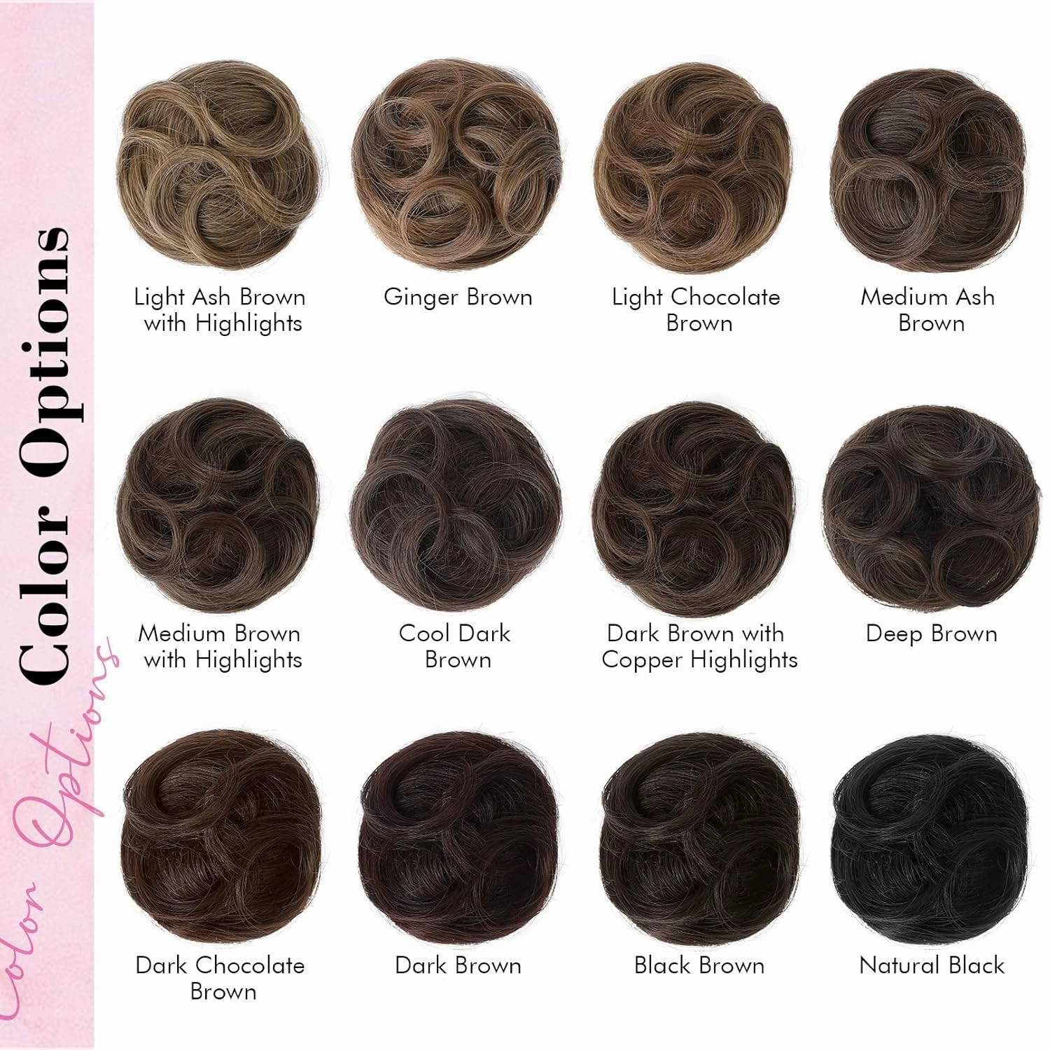 REECHO 2 PCS Mini Claw Clip in Messy & Cat Ears Hair Bun Extensions HB001 Wig Accessory Updo Hairpieces for Women Girls (Pack of 2-3.5" Wavy, Natural Black)