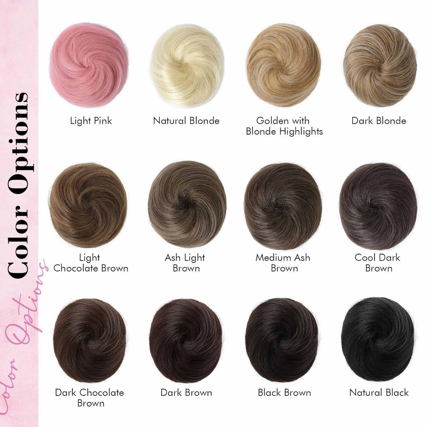 REECHO Space Bun Hair Pieces, 2 PCS Mini Claw Clip in Messy & Cat Ears Fake Hair Bun Extensions HB001 Wig Accessory Updo Hairpieces for Women Girls (Pack of 2-3" Straight, Black Brown)