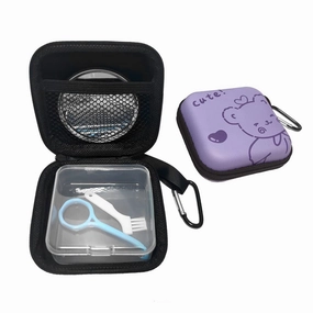 Retainer Case Travel Aligner Case Mouth Guard Box with Clip, Organizer Bag, Mirror and Removal Tool Set (Animal)