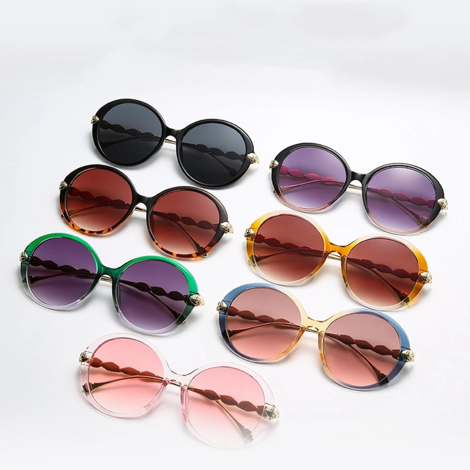 Retro Large Frame Metal Circular Sunglasses Women Men Fashion Luxury Outdoor Travel Sun Glasses Uv400