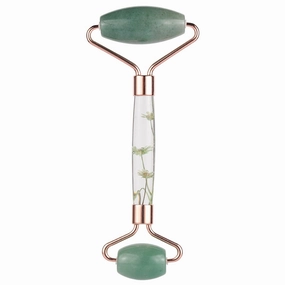 rockcloud Crystal Stone Jade Roller Massager for Face Eye Neck Facial Skin Care Tool Anti-Aging for Slimming & Firming, Green Aventurine