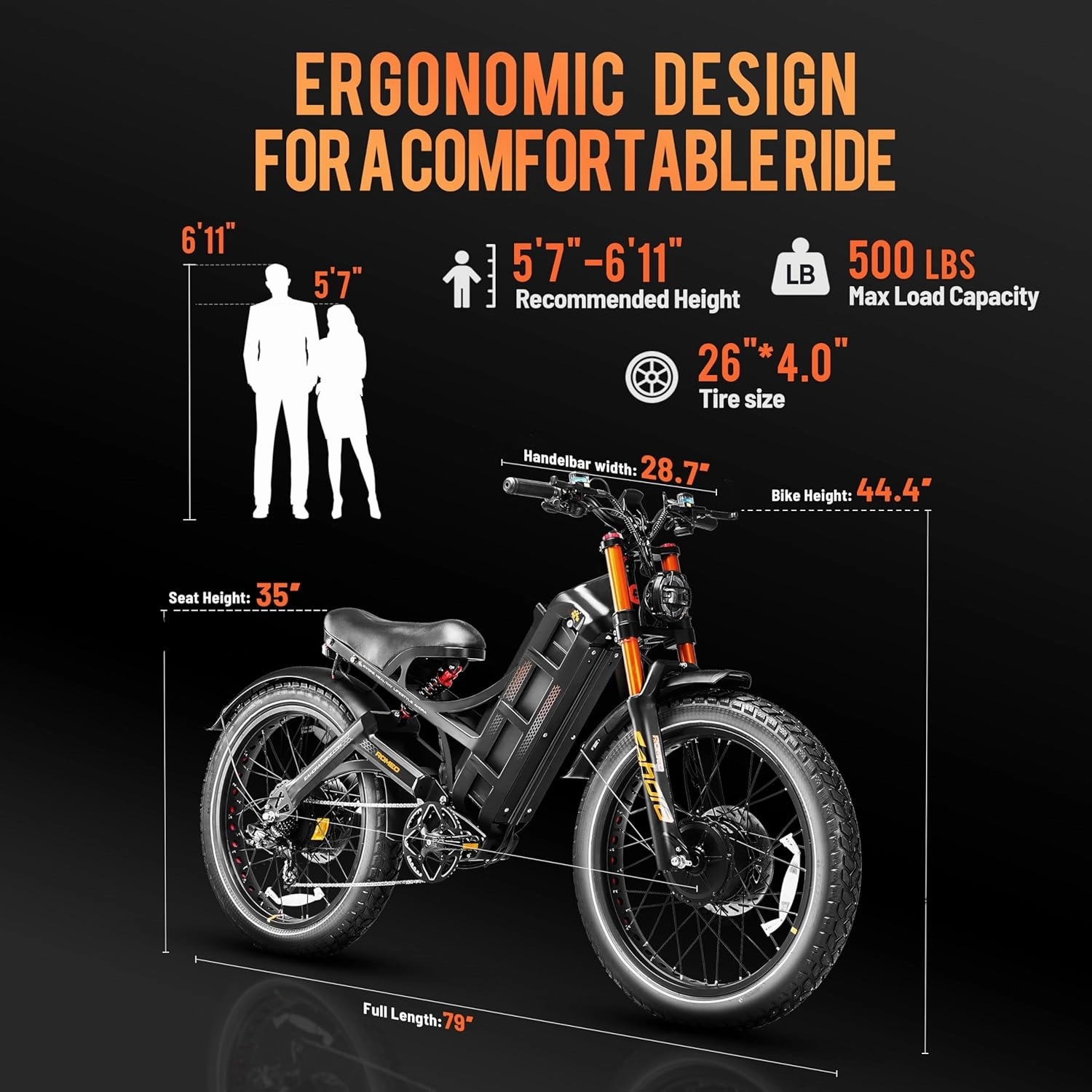 Romeo Pro 2 [2025 Lastest] Dual Motor Electric Bike for Adult, 52V/70Ah,200 Miles Long Range Ebike, 4000W 46MPH Electric Mountain Bike, 26"*4.0 Fat Tires Full Suspension Off-Road E-bike,UL 2849