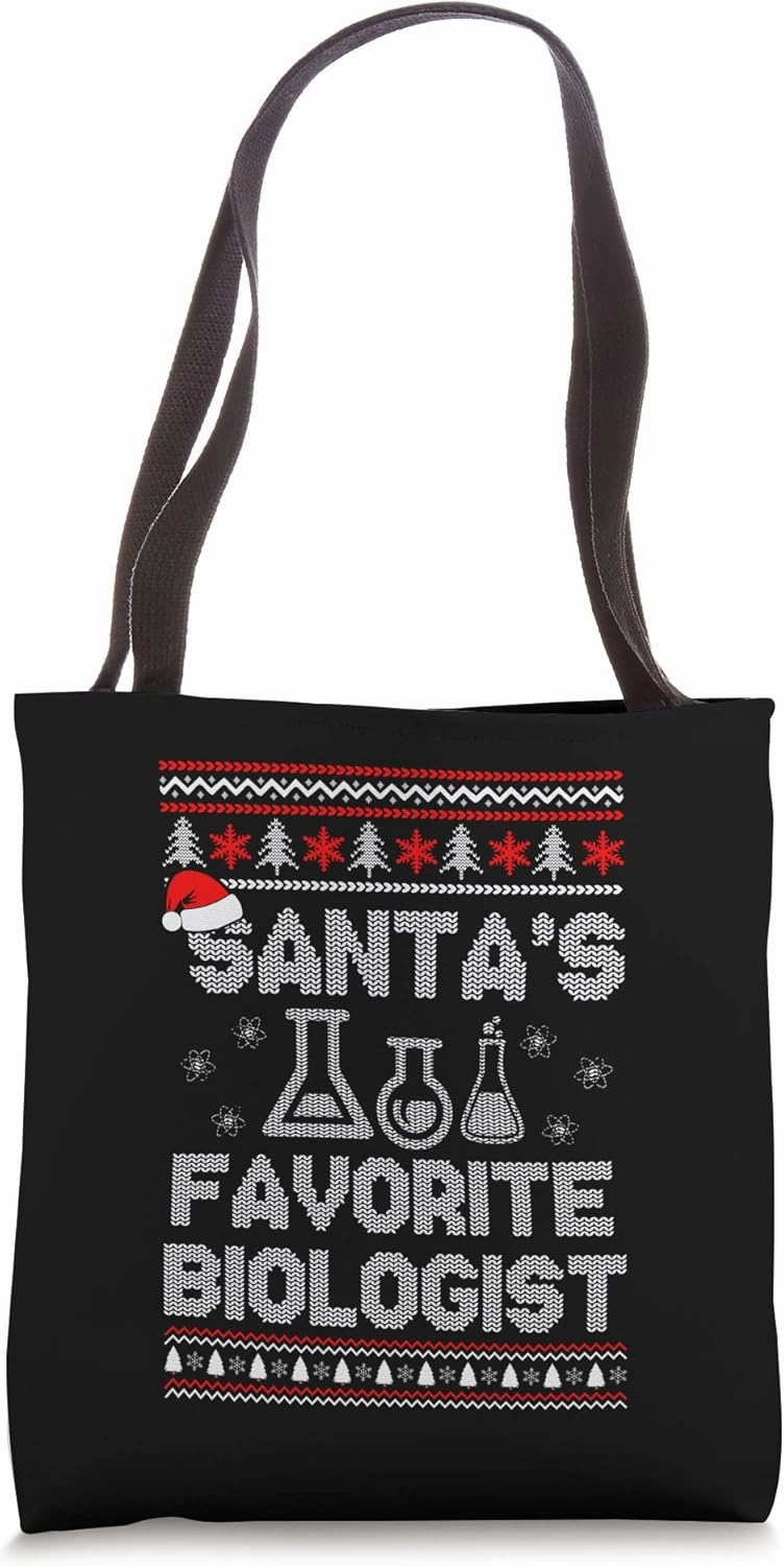 Santa's Favorite Biologist Christmas Biology Science Lover Tote Bag