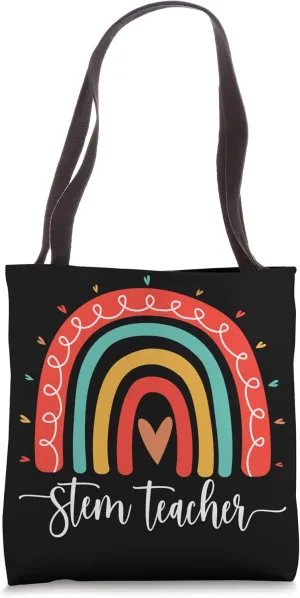 Science Technology Engineering Math STEM Teacher Rainbow Tote Bag