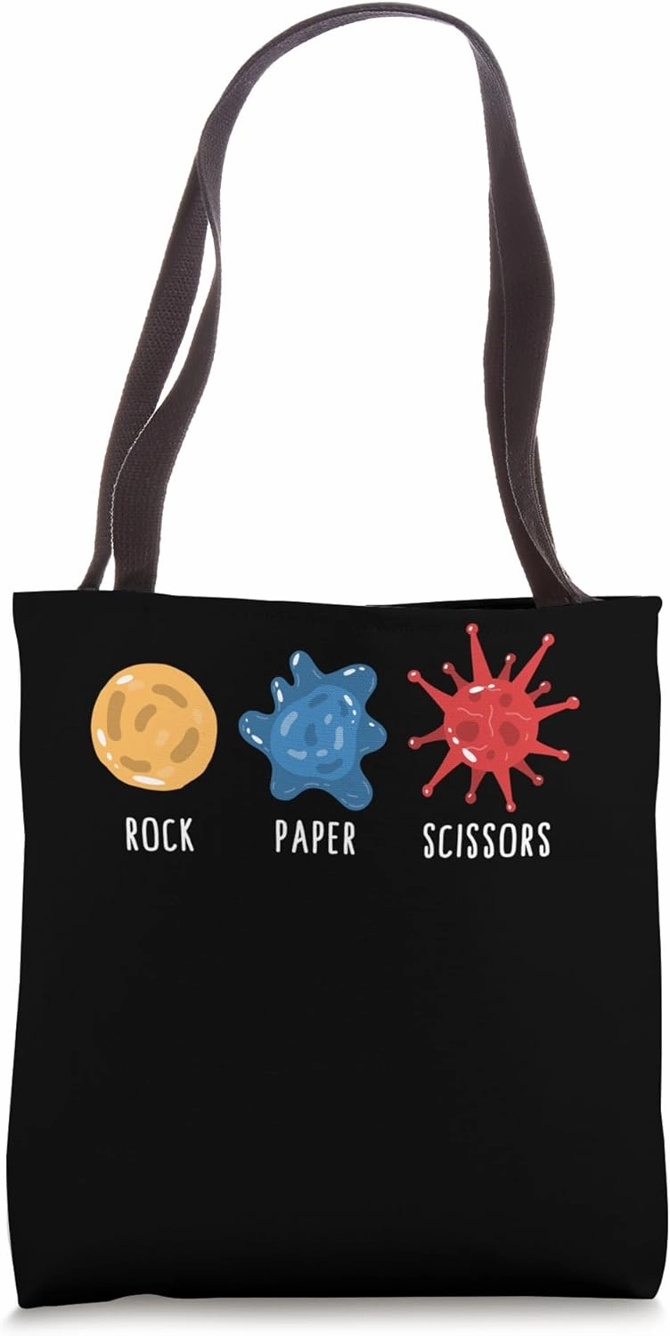 Science Rock Paper Scissor Microorganism Microbiologist Idea Tote Bag