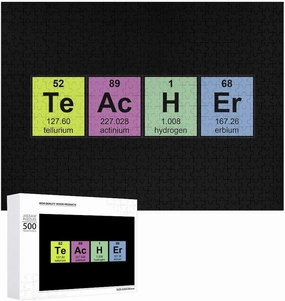 Science Teacher Chemical Elements Classic Wooden Jigsaw Puzzles for Adult Exquisite Home Decor Artwork with Box