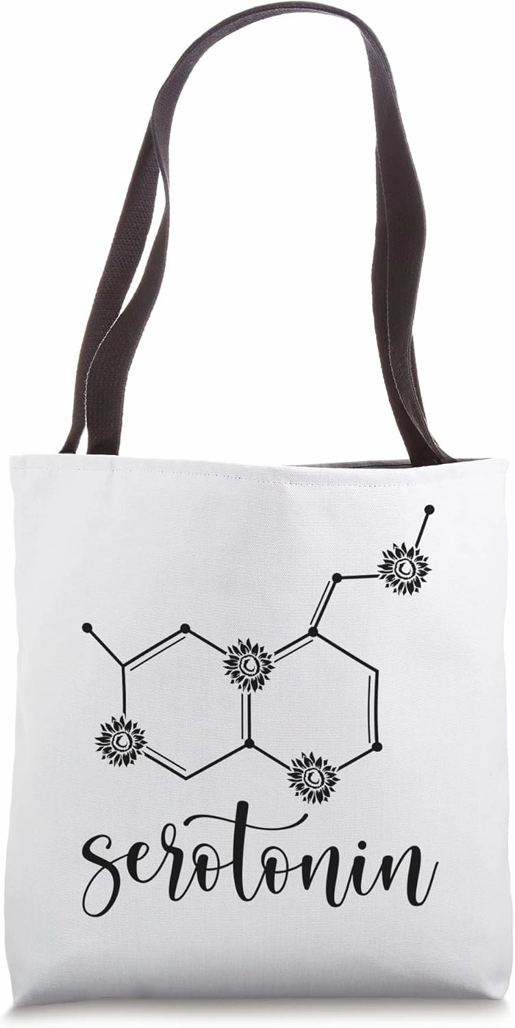Serotonin Molecule Happiness Hormone Sunflower Tote Bag