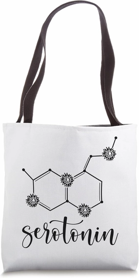 Serotonin Molecule Happiness Hormone Sunflower Tote Bag