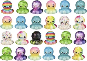 Set of 24 Cute Octopus Micro Slow Rise Squishy Toys - Mini Animal Fidgets - Memory Foam Party Favors, Prizes, OT (Random Selection)