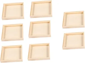 SEWACC 8pcs Wooden Cube Puzzle Storage Trays Toy Sorting Trays for Boys and Girls Wooden Design for Organizing Jigsaw Puzzles and Toys Easy to Clean