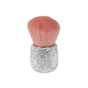 Short Full Diamond Luxury Shine Nail Art Dust Powder Remover Brush, Nail Art Dust Cleaner Brush, Soft Kabuki Cleaner Brush for Makeup (01)