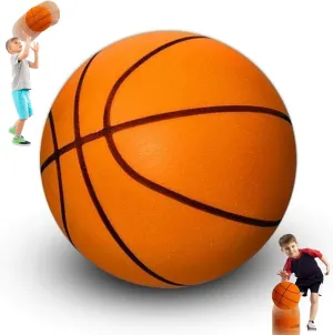 Silent Basketball Portable Airless Design Noise Reducing Si Lent Basket Ball Silent Basketball Dribbling Indoor for Indoor Play Youth Durable Compressible Gift Home Gym Use No.7, 9.4 in