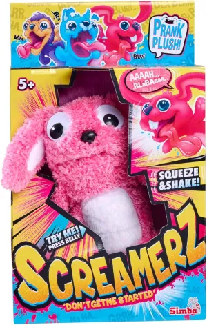 Simba ScreamerZ 105953332 Rambling Rabbit with Sound - Funny Cuddly Toy with Screaming Sounds - Plush Toy for Children from 5 Years, Approx. 30 cm, Pink