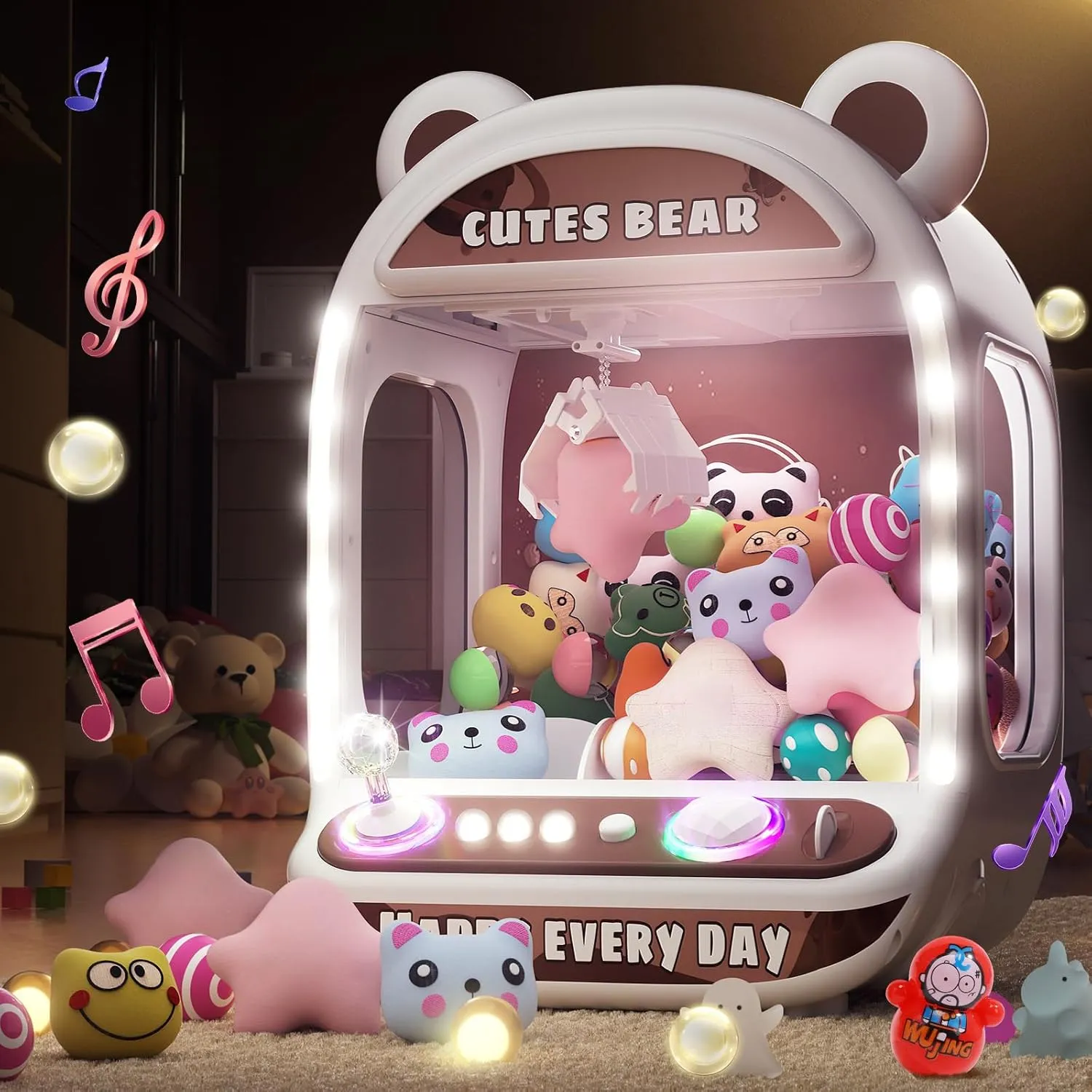 Skirfy Claw Machines for Kids,Unicorns Toys for Girls Age 6 ,Arcade Games Mini Vending Machine with Squishy Fidget Toys,Candy Dispenser Machine,Claw Game,Birthday Gifts
