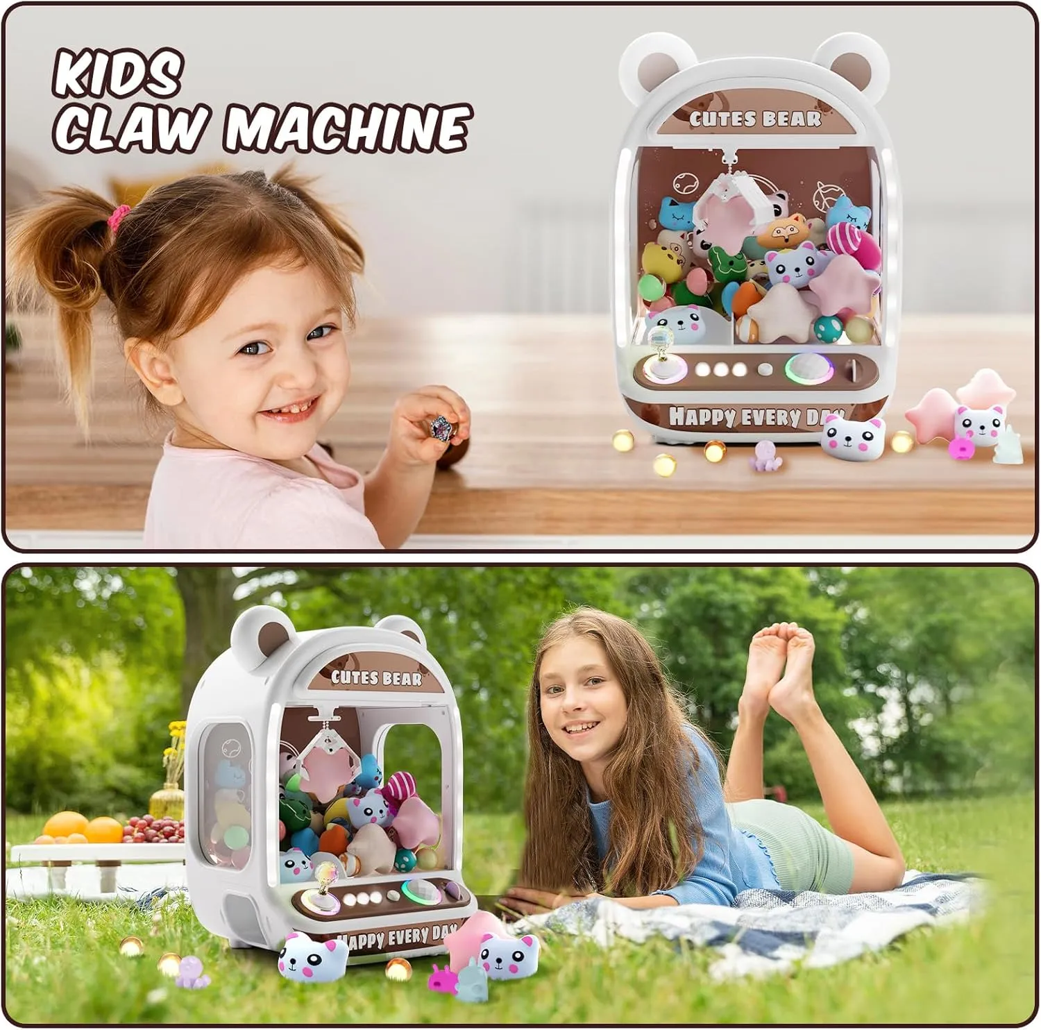 Skirfy Claw Machines for Kids,Unicorns Toys for Girls Age 6 ,Arcade Games Mini Vending Machine with Squishy Fidget Toys,Candy Dispenser Machine,Claw Game,Birthday Gifts