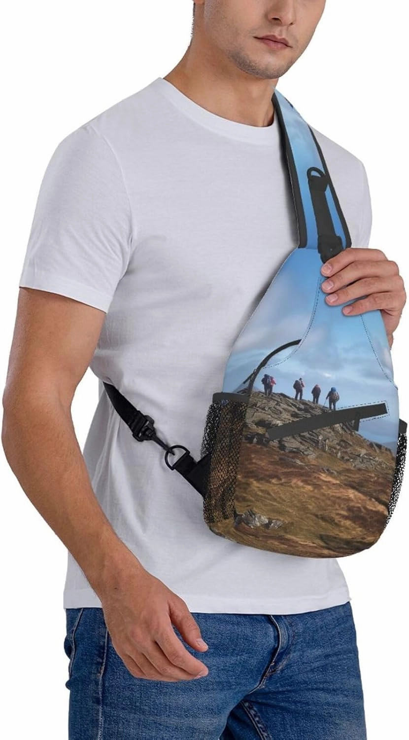 Sling Bag for Women Men Walkers at the summit Cross Chest Bag Diagonally Casual Fashion Travel Hiking Daypack