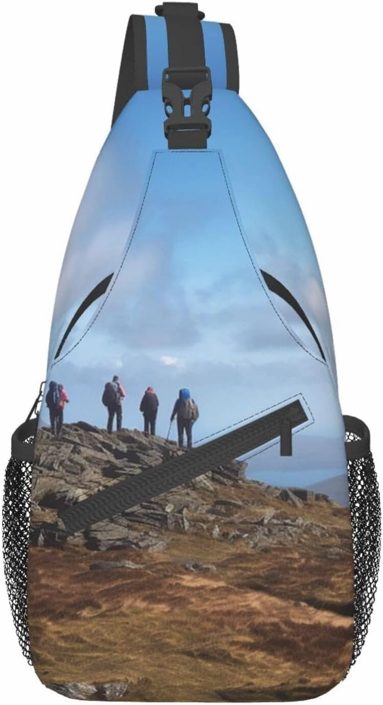 Sling Bag for Women Men Walkers at the summit Cross Chest Bag Diagonally Casual Fashion Travel Hiking Daypack