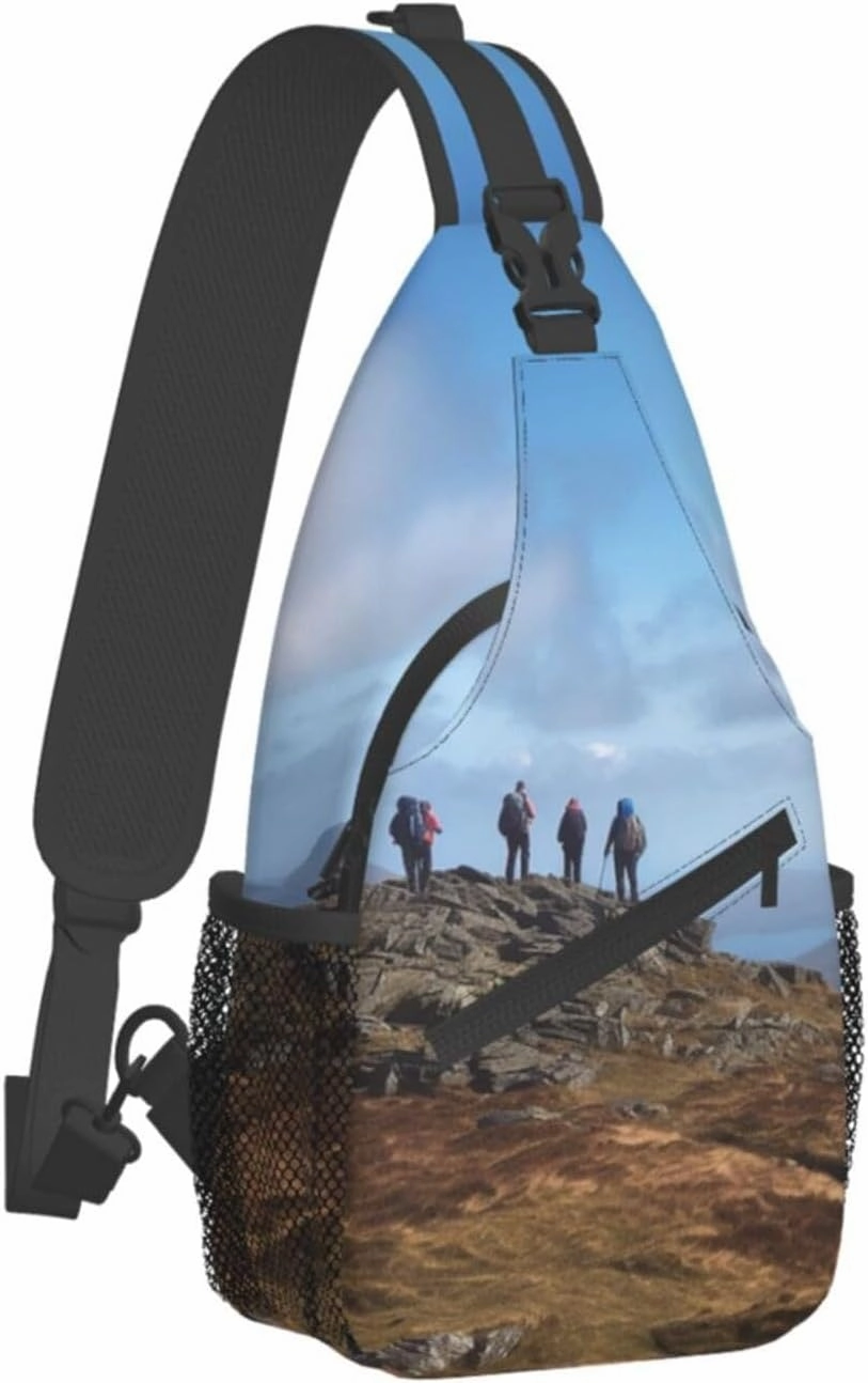 Sling Bag for Women Men Walkers at the summit Cross Chest Bag Diagonally Casual Fashion Travel Hiking Daypack