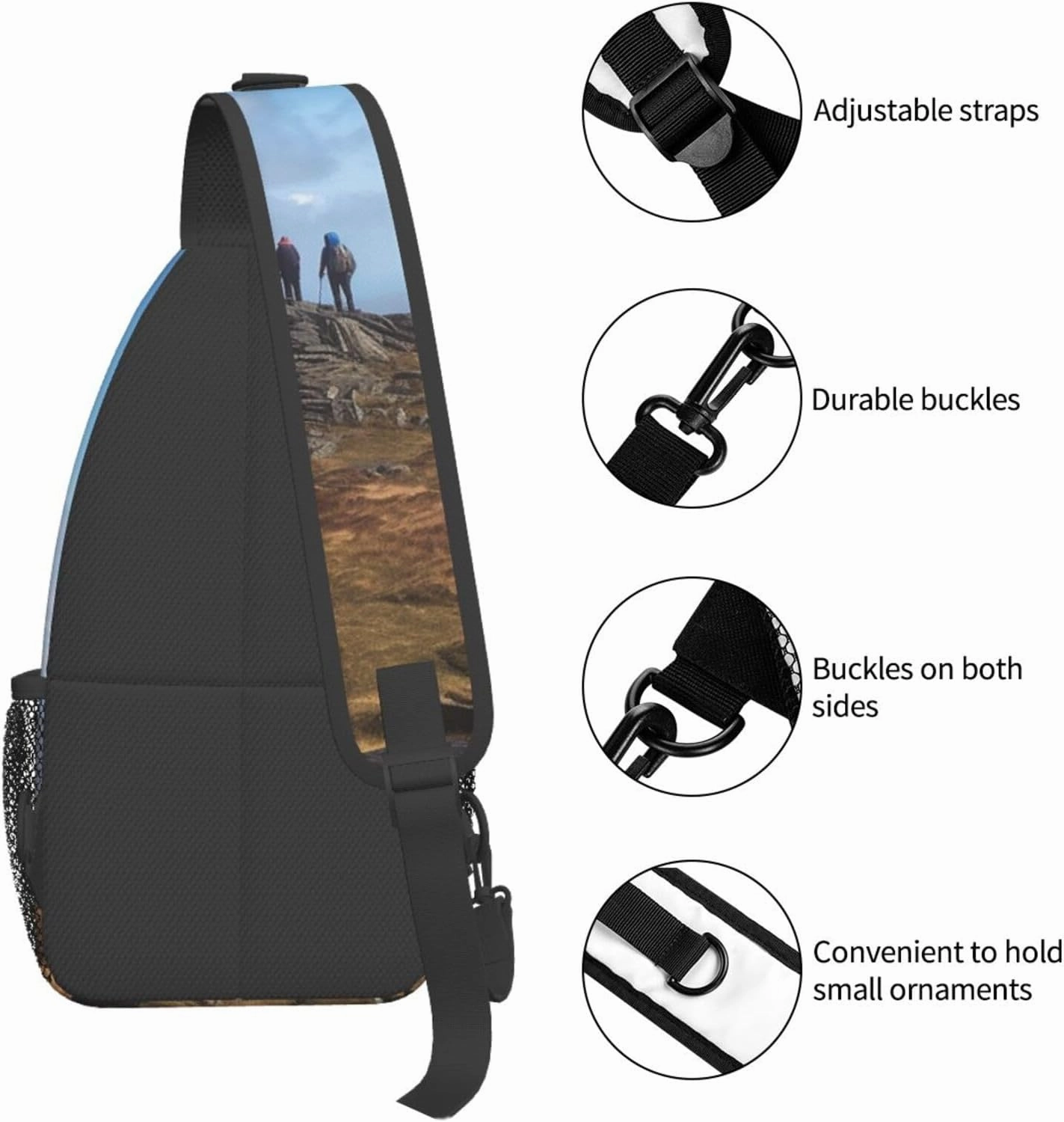Sling Bag for Women Men Walkers at the summit Cross Chest Bag Diagonally Casual Fashion Travel Hiking Daypack