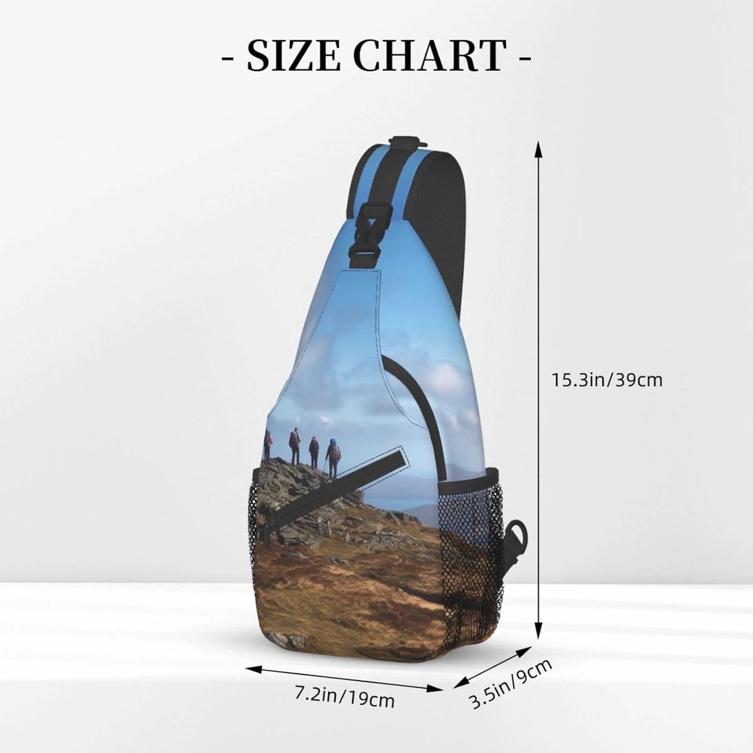 Sling Bag for Women Men Walkers at the summit Cross Chest Bag Diagonally Casual Fashion Travel Hiking Daypack