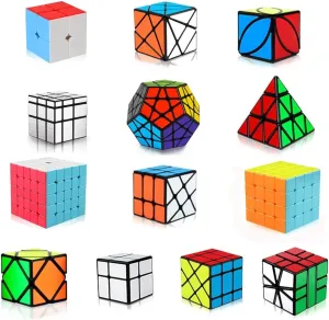 Speed Cubes, [13Pack] Speed Cube Set - Megaminx Mirror Pyramid Fluctuation Angle Wheel Square King Puzzle Cube Collection Speed Cube Bundles for Kids& Adults