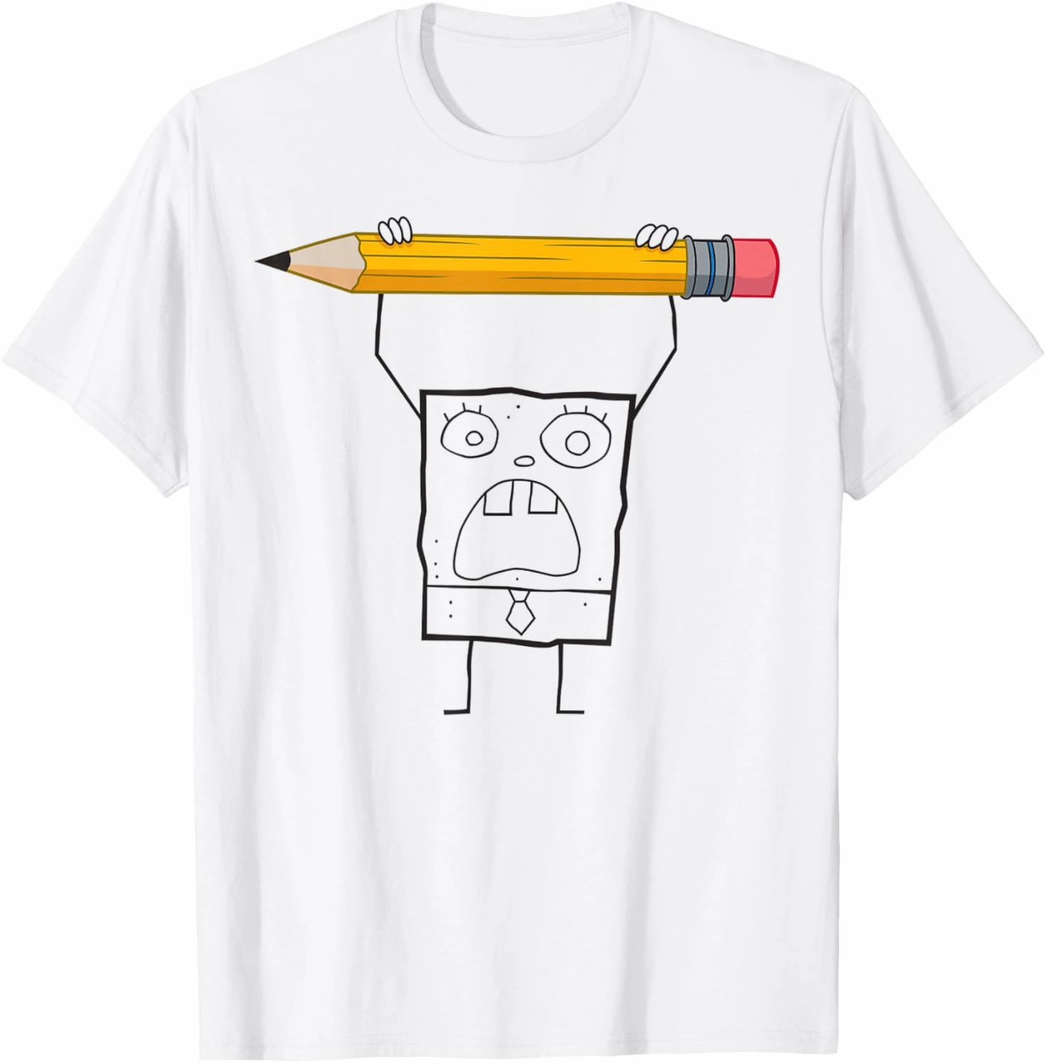 SpongeBob SquarePants DoodleBob Pencil Yell Simple T-Shirt