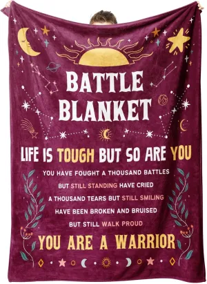 SteadStyle Get Well Gifts Blanket for Her Him, Cancer Care Gifts for Women Men, Cancer Fighter Inspirational Quote Chemo Patient Gift - Meaningful Caring Message 50''x 60''