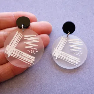 Streak Plate Earrings in Acrylic