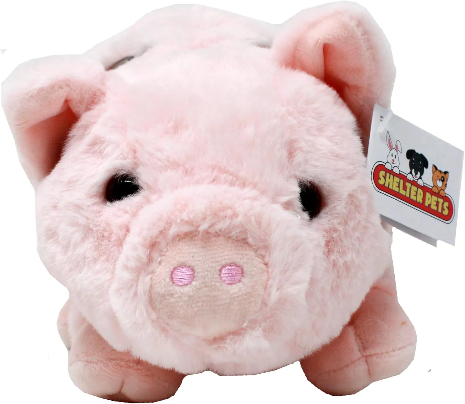 Stuffed Animals: Miss Pearl - 10" Pink Pig Plush Toy - Based on Real-Life Adopted Pets - American Staffordshire Terrier - Benefiting The Animal Shelters They were Adopted from