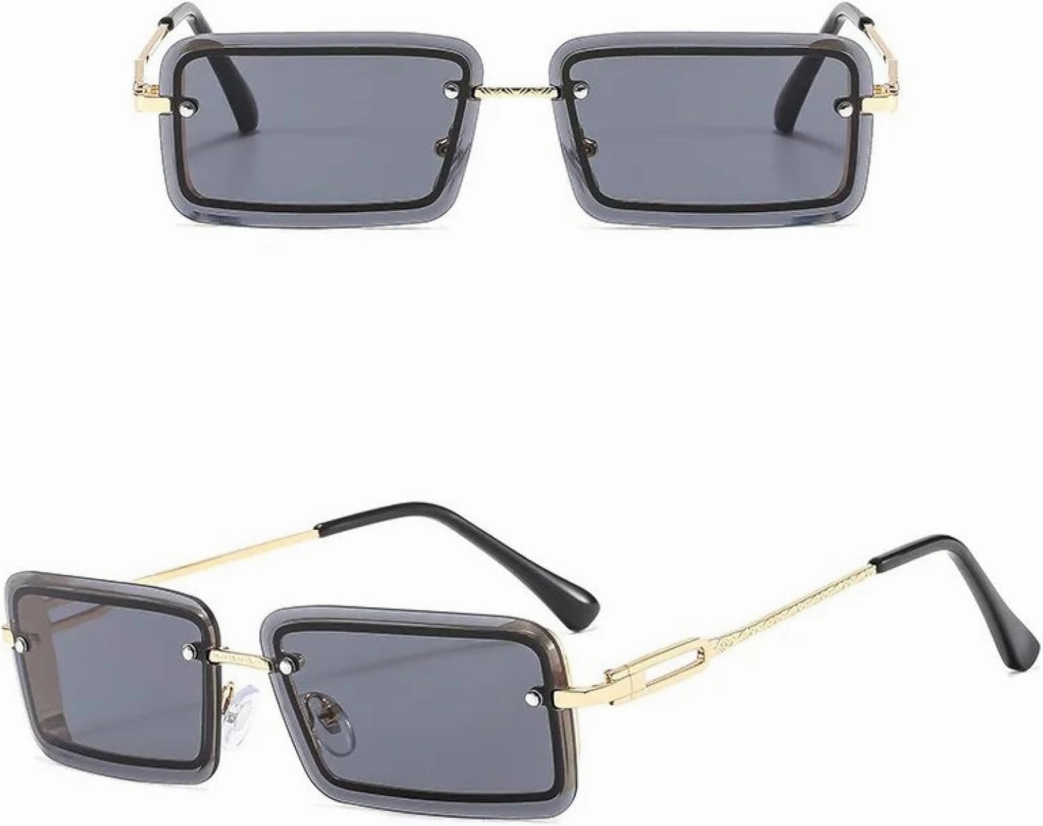 Stylish Small Metallic Gradient Color Classic Sunglasses for Men and Women Uv400