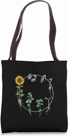 Sunflower Lifecycle Shirt Biology Science Tops for Teachers Tote Bag