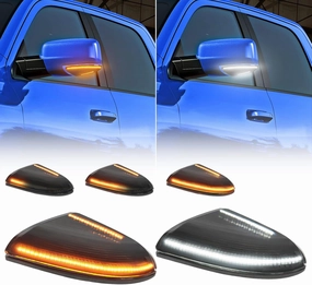 SUPAREE Sequential Switchback LED Side Mirror Turn Signal Light Amber, Puddle Light White fit for 2009-2018 Do-dge R-am 1500 2010-2018 Do-dge R-am 2500 3500 Turn Signal Puddle Lamp