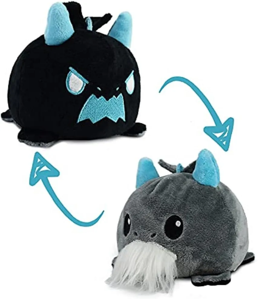 TeeTurtle - The Original Reversible Dragon Plushie - Bearded - Cute Sensory Fidget Stuffed Animals That Show Your Mood