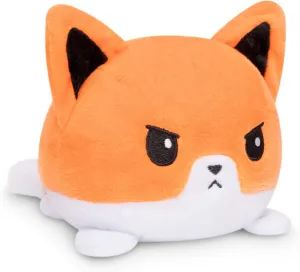 TeeTurtle - The Original Reversible Fox Plushie - Fuzzy Orange - Cute Sensory Fidget Stuffed Animals That Show Your Mood