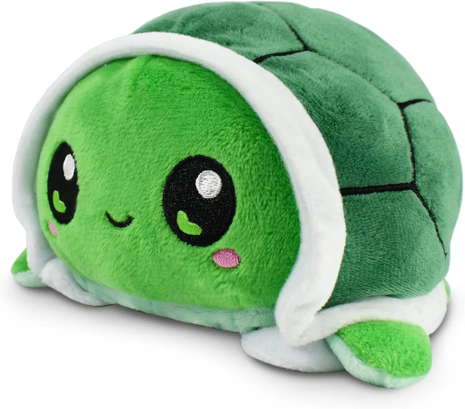 TeeTurtle - The Original Reversible Turtle Plushie - Kawaii   Worried Green - Cute Sensory Fidget Stuffed Animals That Show Your Mood